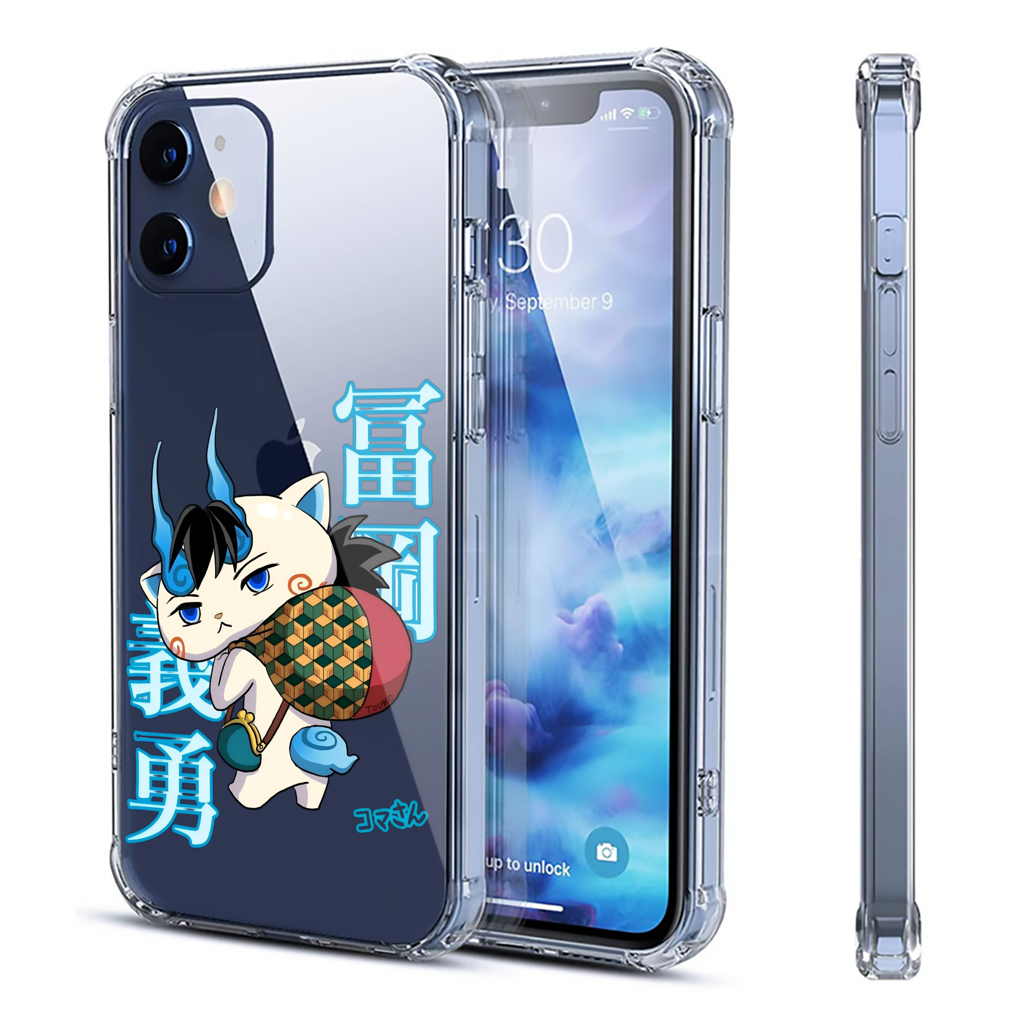 （画像用） 鬼滅の刃（きめつのやいば）水柱-冨岡 義勇／とみおか ぎゆう Tomioka Giyuu 【iPhone 12シリーズ対応】透明スマホケース（クリアソフトケース）